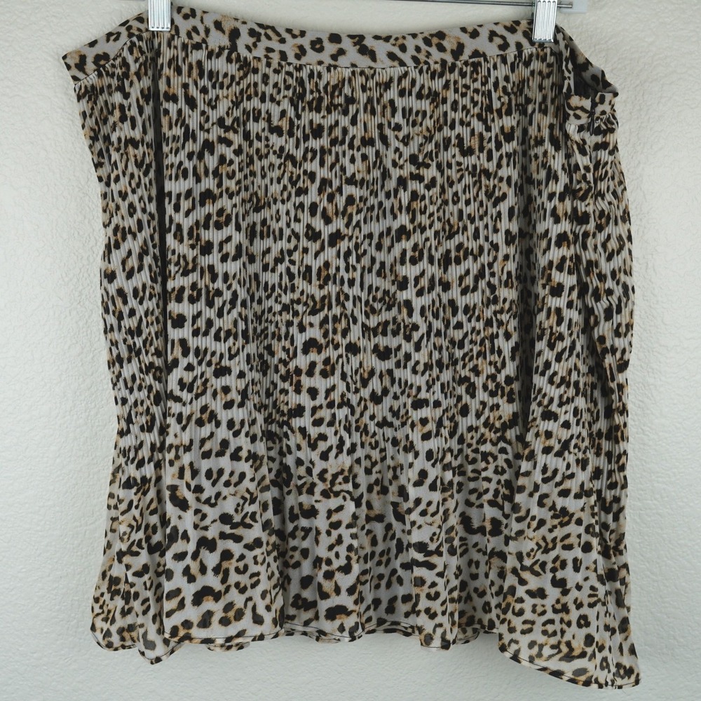 NWT Banana Republic Leopard Print Pleated Midi Skirt Size 18 Cocktail Capsule